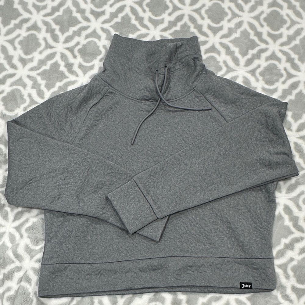 Juicy Couture Gray High Neck Pullover Cropped Top